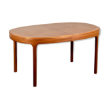Midcentury oblong teak extending table by Nathan
