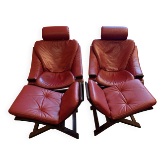 Kroken armchairs + footrests