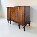 Italian art deco walnut chest of drawers, 1940s.