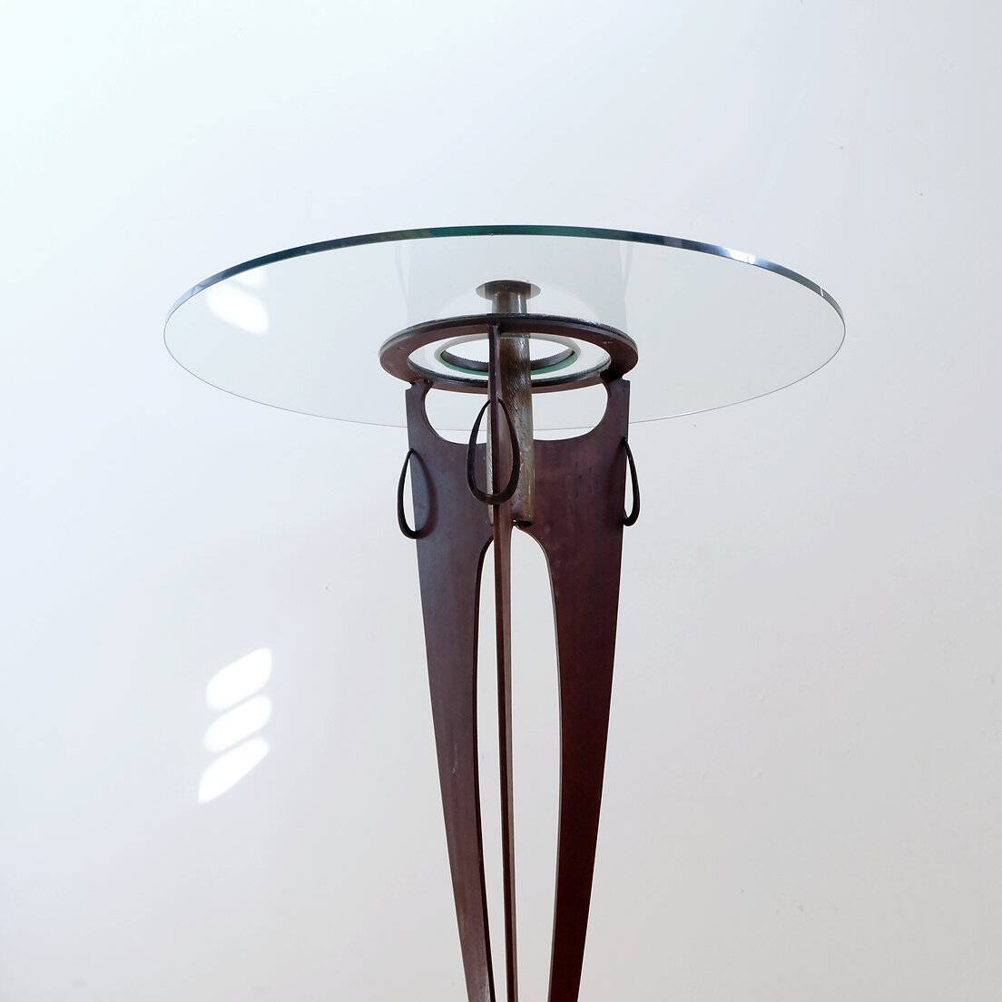 Vincent wegnez sculptural bronze and glass console table - belgium 20th