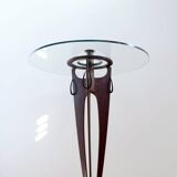 Vincent wegnez sculptural bronze and glass console table - belgium 20th