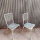 2 vintage bistro chairs in aluminium metal