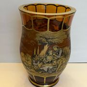 Vase en verre peint