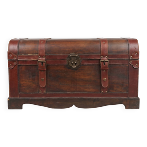 Malle en bois cuir et