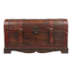 Wooden trunk with leather and metal, ultra chic and elegant in a living room or bedroom.