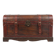 Wooden trunk with leather and metal, ultra chic and elegant in a living room or bedroom.