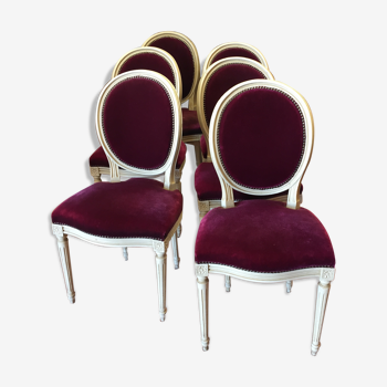 6 chairs Louis XVI style