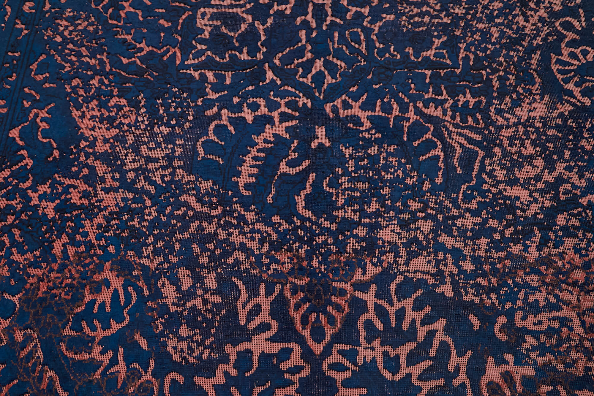 Hand-knotted persian vintage 1970s 190 cm x 275 cm blue wool carpet