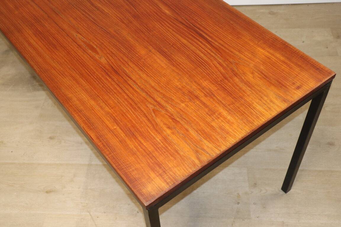 Vintage Danish teak and black lacquered metal table, 1950s
