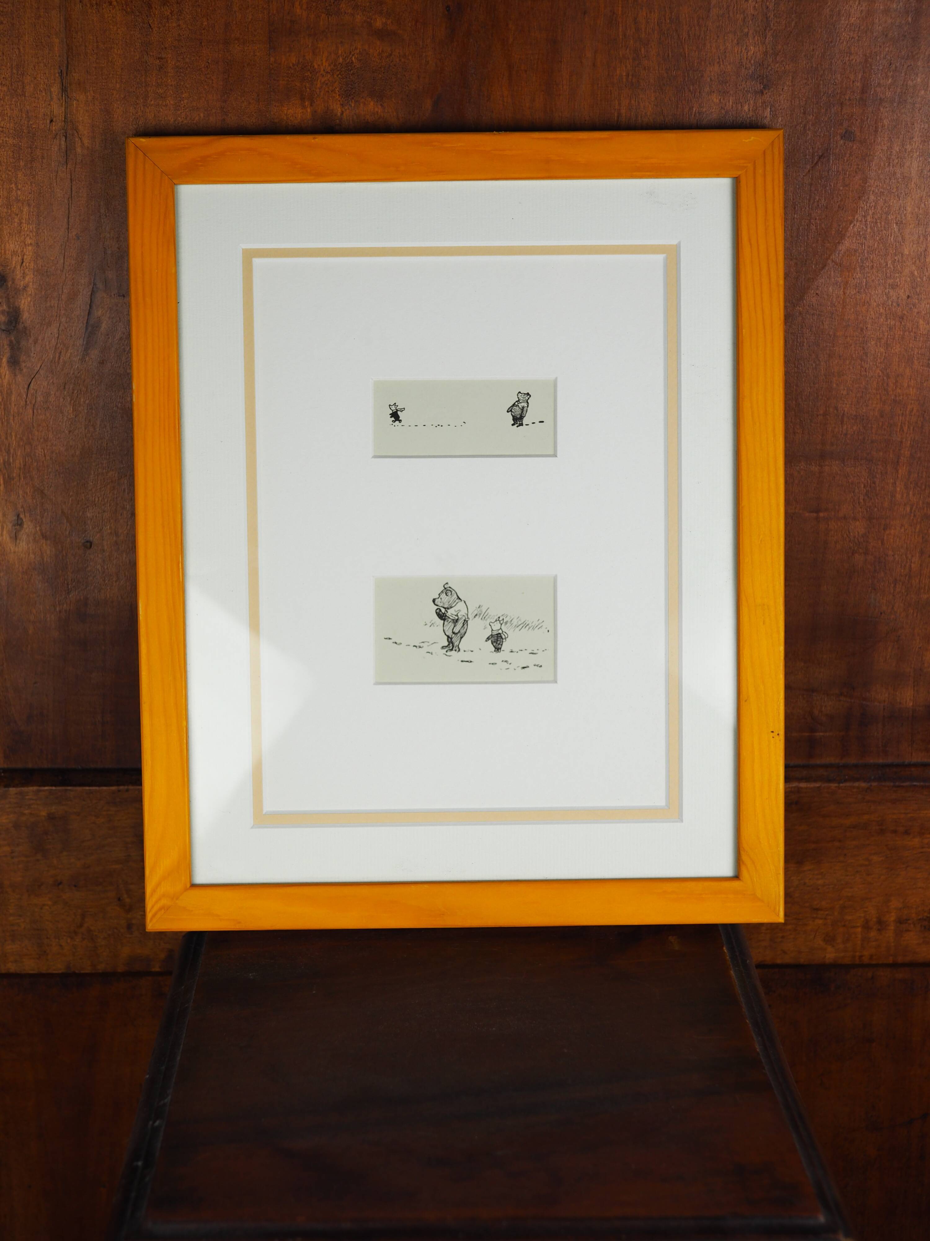 Minimalist composition Winnie the Pooh from book illustrations - E.H. Shepard - XXth