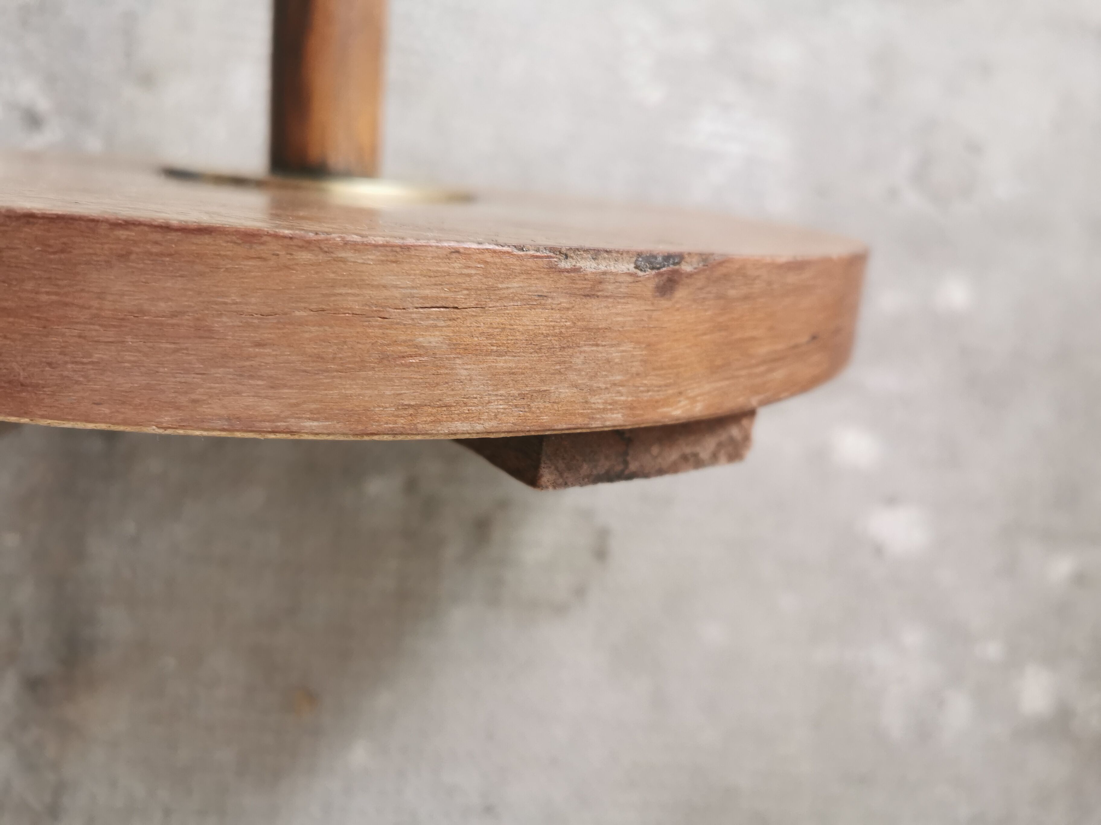 Scandinavian floor lamp 1960, wood and brass