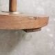 Scandinavian floor lamp 1960, wood and brass