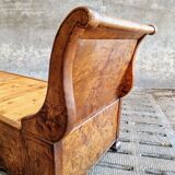Antique chaise longue daybed Empire style walnut