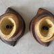Vintage brutalist stoneware wall sconces, 1960s, set of 2