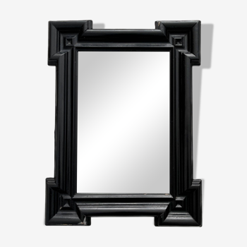 Antique rectangular mirror black frame Napoleon III