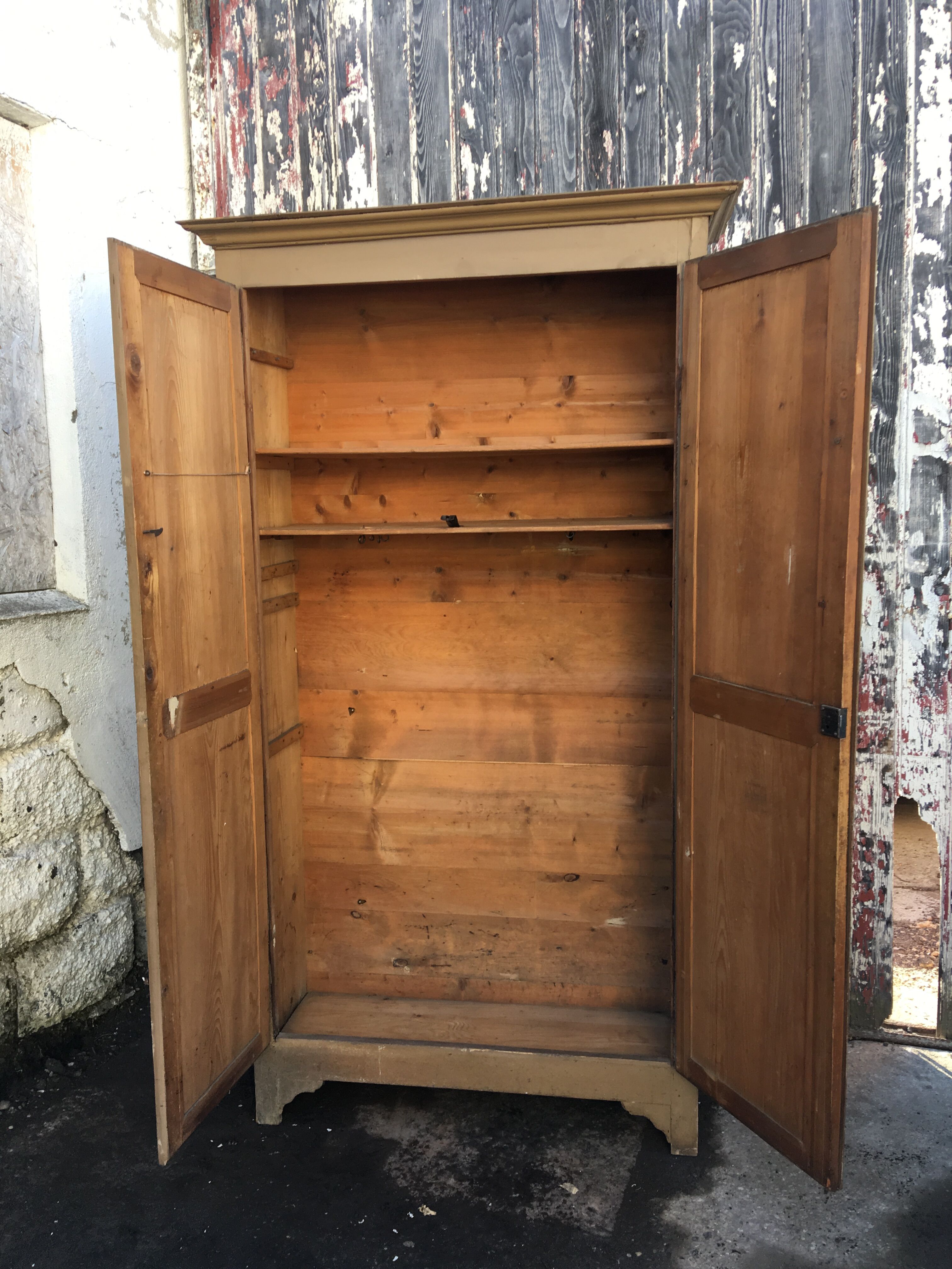 Paris beige patina pine armoire
