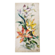 Aquarelle bouquet d’iris signé vintage