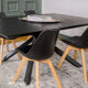 Table à manger style industrielle en bois et métal noir