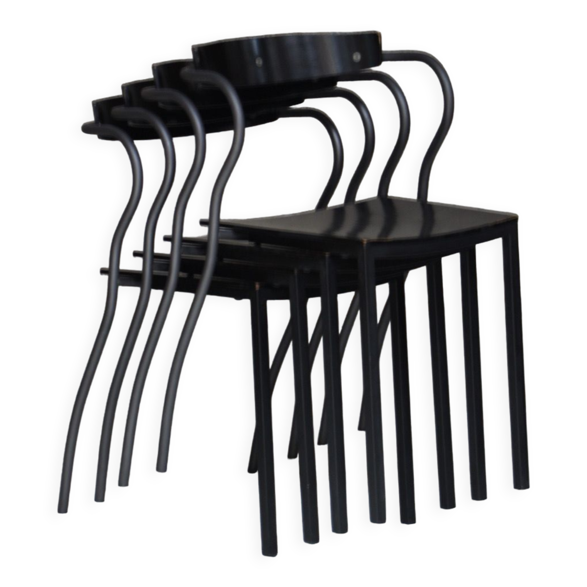 Suite de  4 chaises "Rio" par Pascal Mourgue pour Artelano