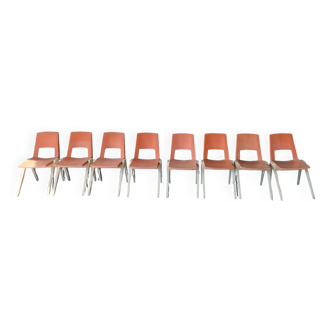 Lot of 8 Vintage chairs signed Stamp in good condition