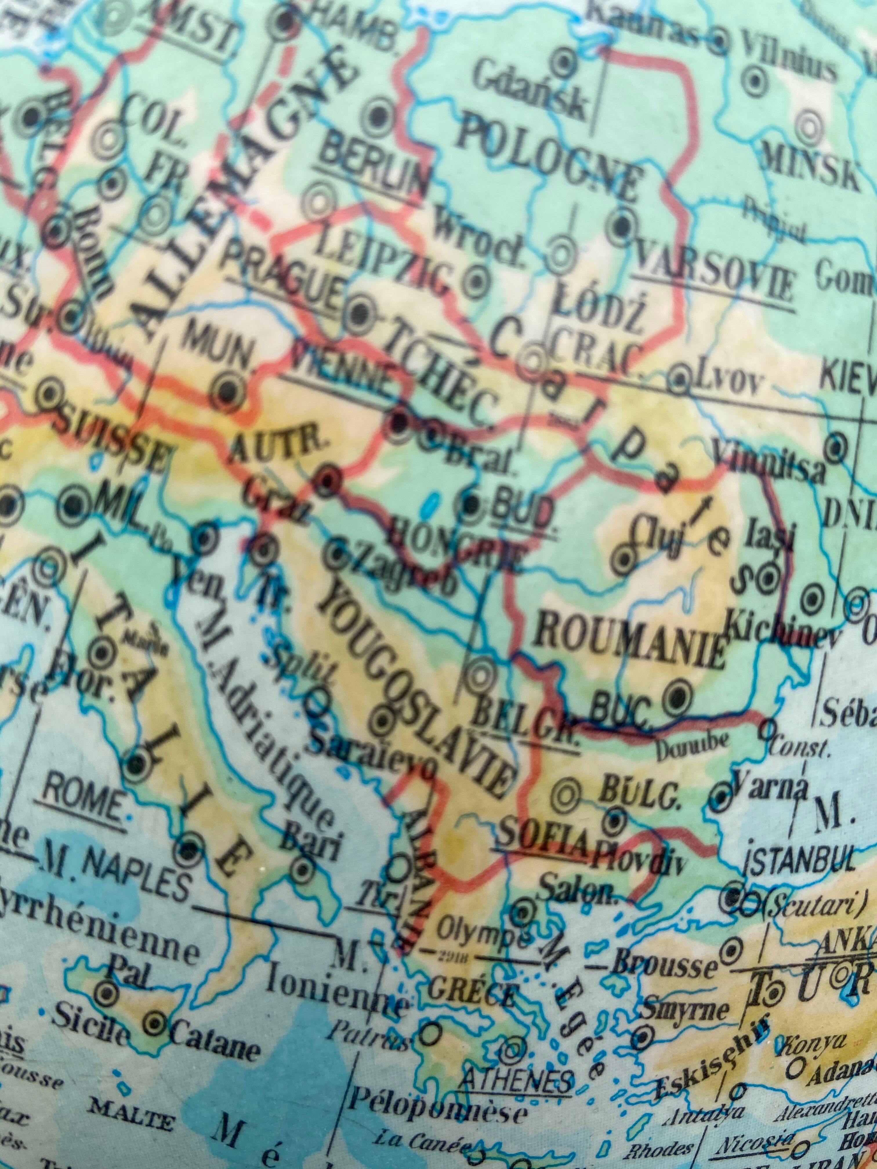 Light Globe vintage world map Illumina 1965