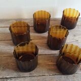 Series of 6 amber glasses
