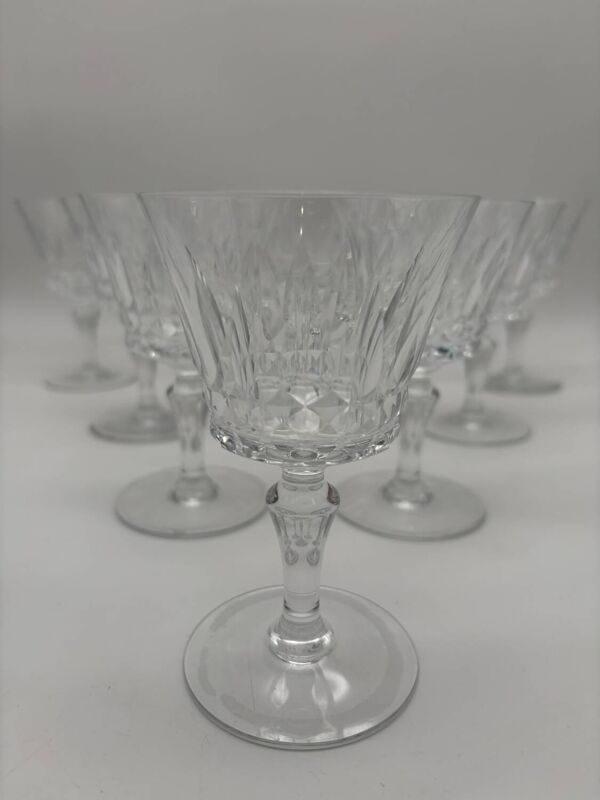 10 Verres Baccarat, Model Picadilly, France, verres à pied en cristal