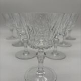 10 Baccarat Glasses, Model Picadilly, France, Crystal Stemmed Glasses