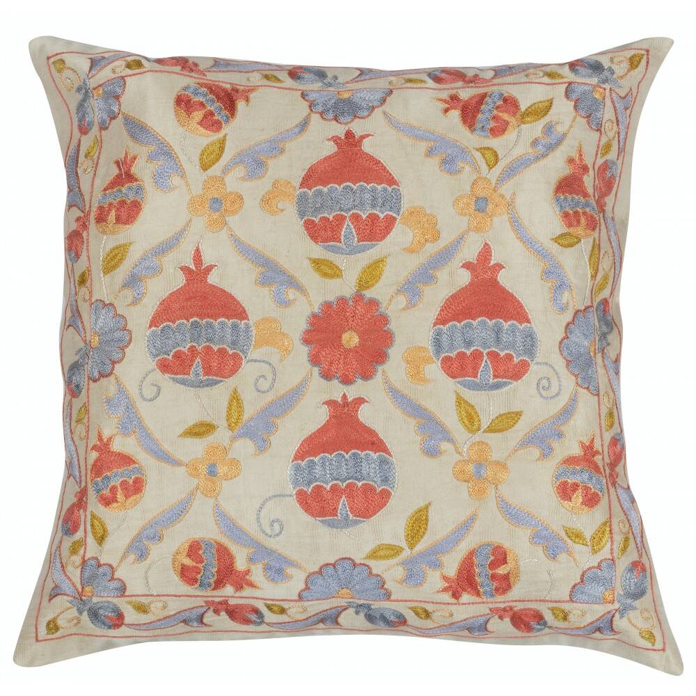 SET OF 2 - 100% Silk Accent Pillow Covers. Embroidered Cushions. Handmade Throw Pillows. Traditional Toss Pillows
