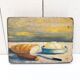 Still life painting on vintage wood