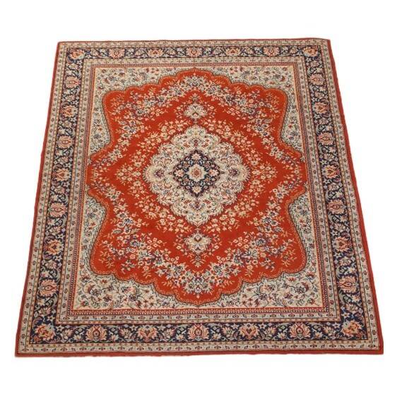 Vintage oriental rug in predominantly red/beige tones with a stunning pattern, 236x170 cm