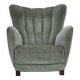 1960s, Danish highback relax chair, furniture velour, ash wood.