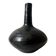 Glazed black ceramic vase with a single stem, signed, circa 1950.
