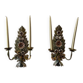 Wooden Candle Holders Golden Candles