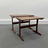 2 tables d’appoint gigognes danoise en teck par Kai Kristiansen pour Vildbjerg