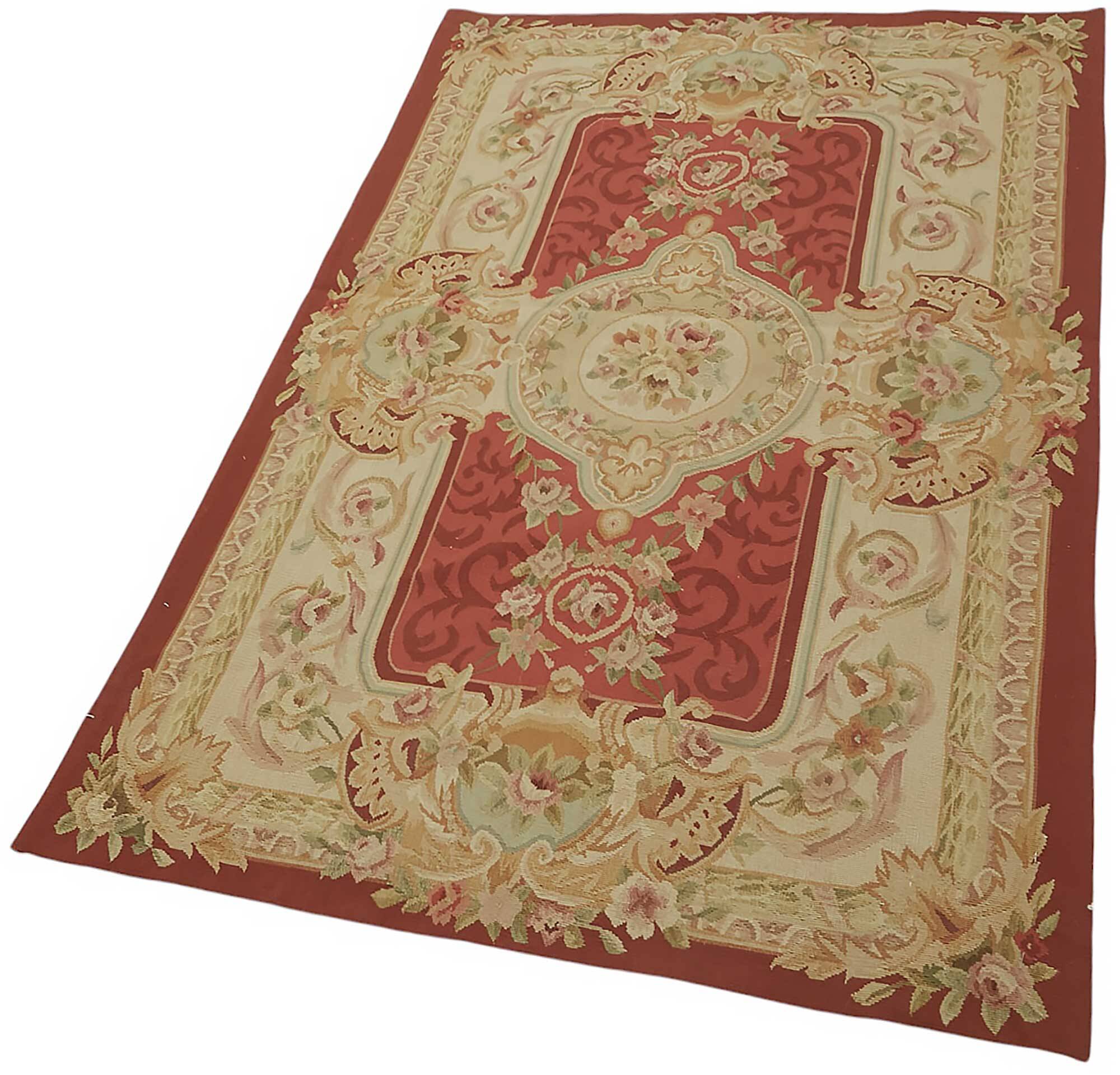Handmade European Vintage Aubusson Kilim 92 cm x 152 cm