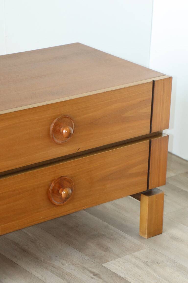 Pair of vintage wooden bedside tables, 1970s