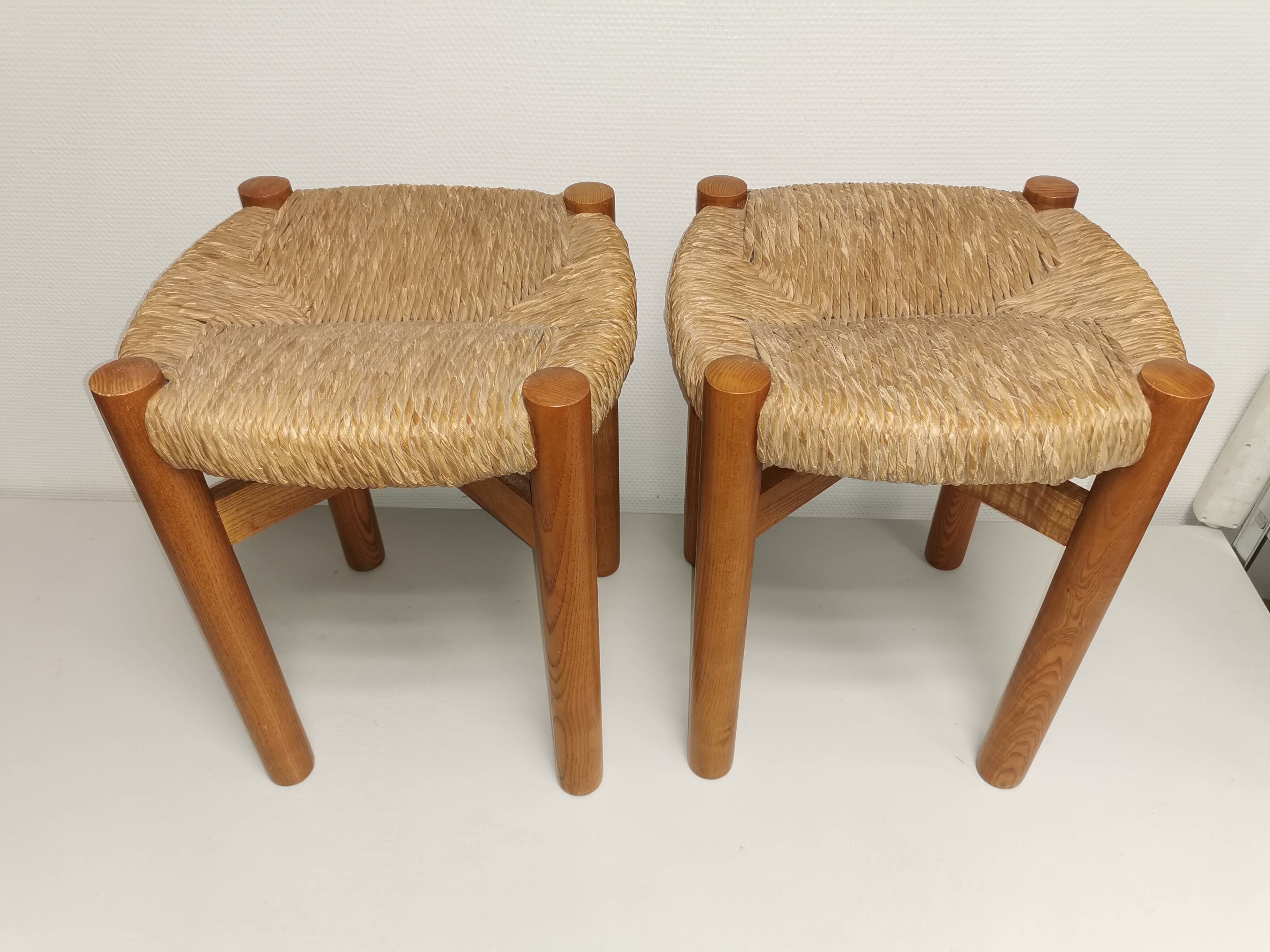 Pair of vintage stools called Méribel by Charlotte PERRIAND