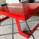 Red metal architect coffee table