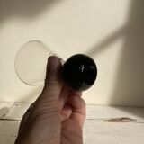 Set of two Art Deco cone glasses on ball base