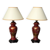 pair of bedside lamps in Limoges porcelain