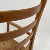 Mid century pine & sisal rocking chair, 1950s