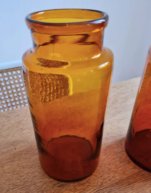 Amber apothecary bottle