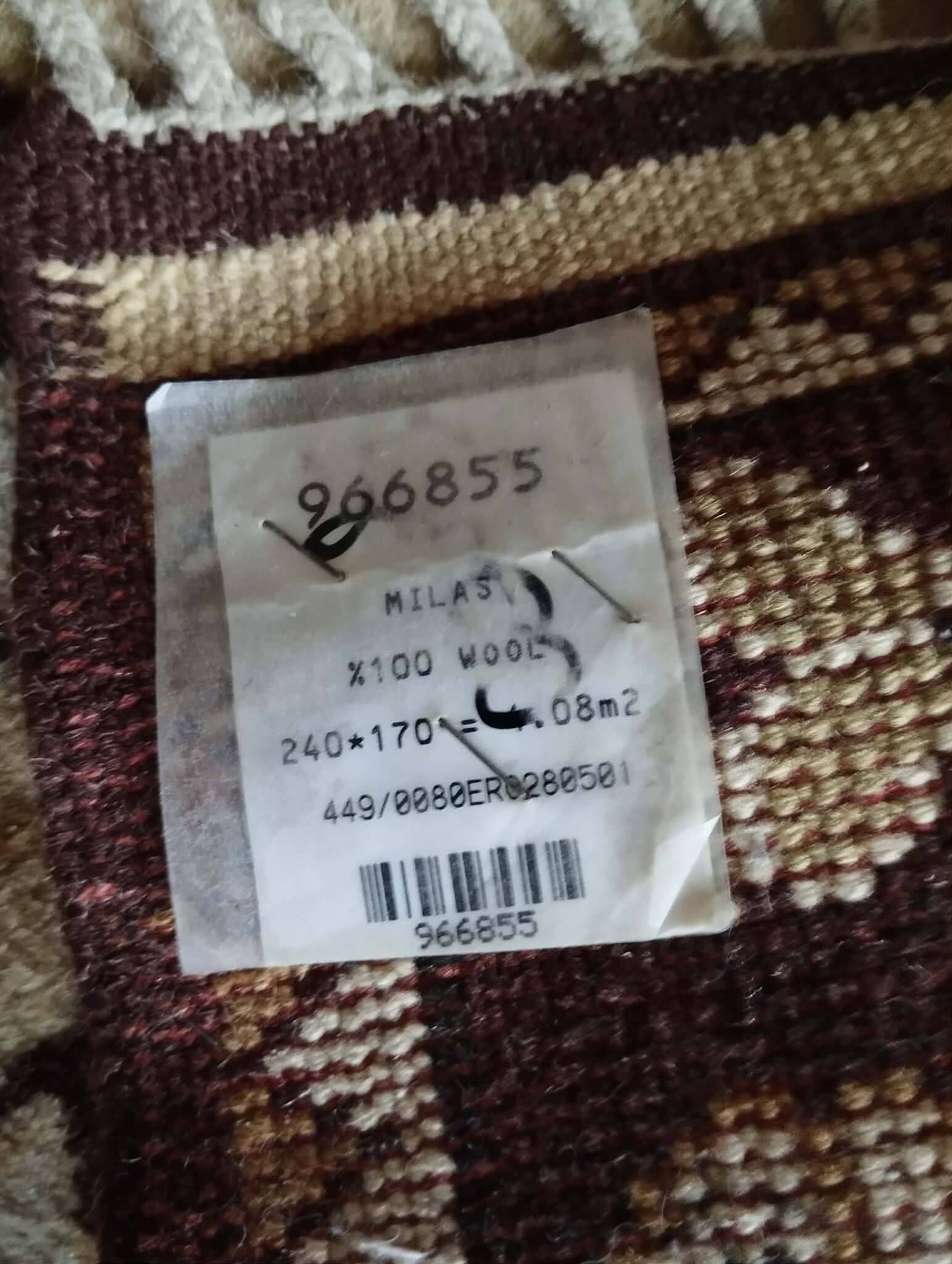 Handmade Anatolian Milas rug 240x170cm