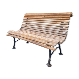 Old public bench with slats