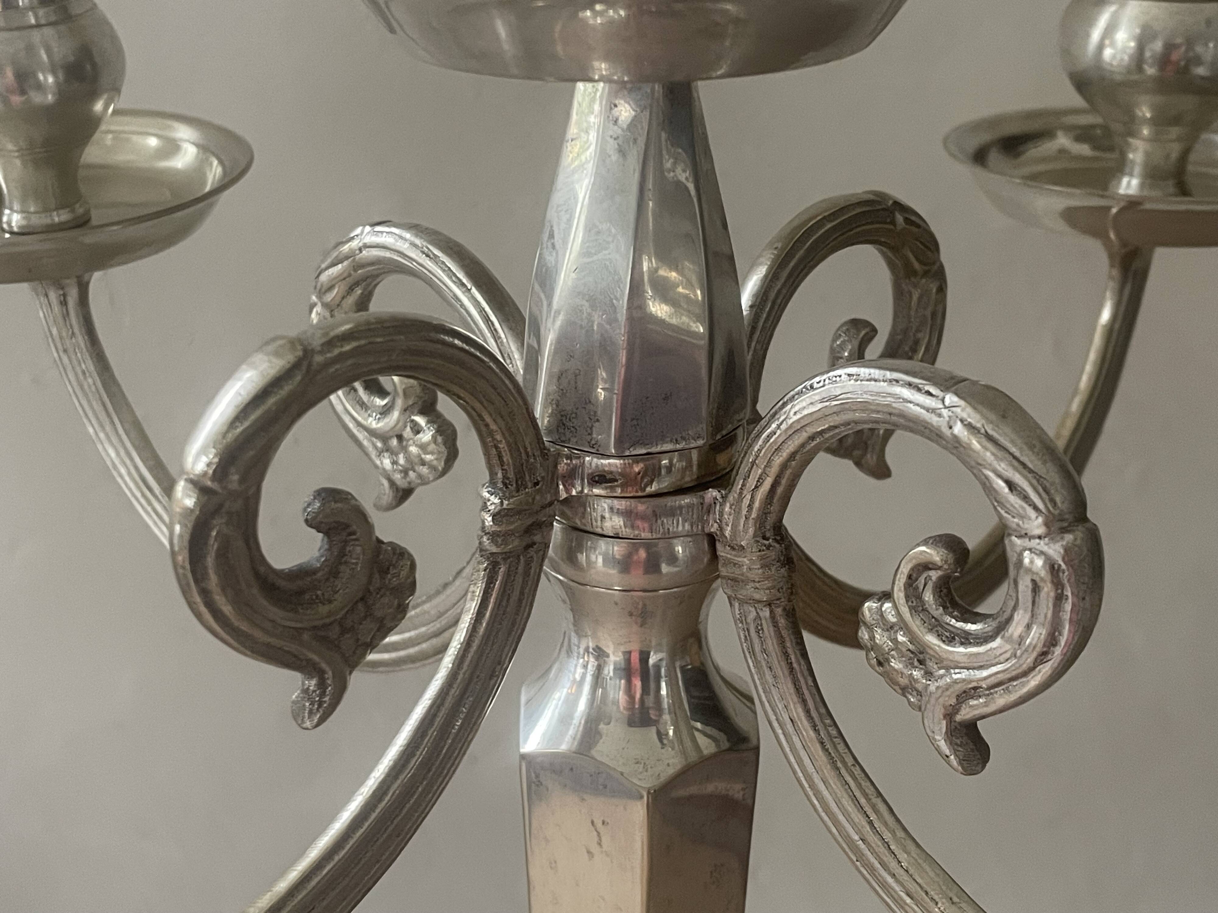 52cm silver-plated metal chandelier