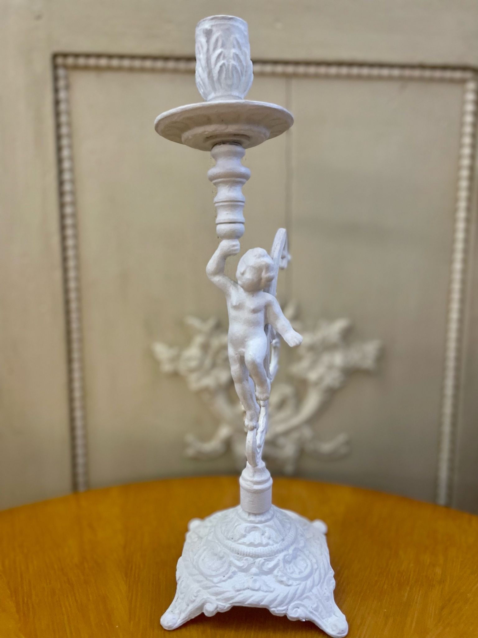 Bougeoir laiton angelot chérubin XIXeme