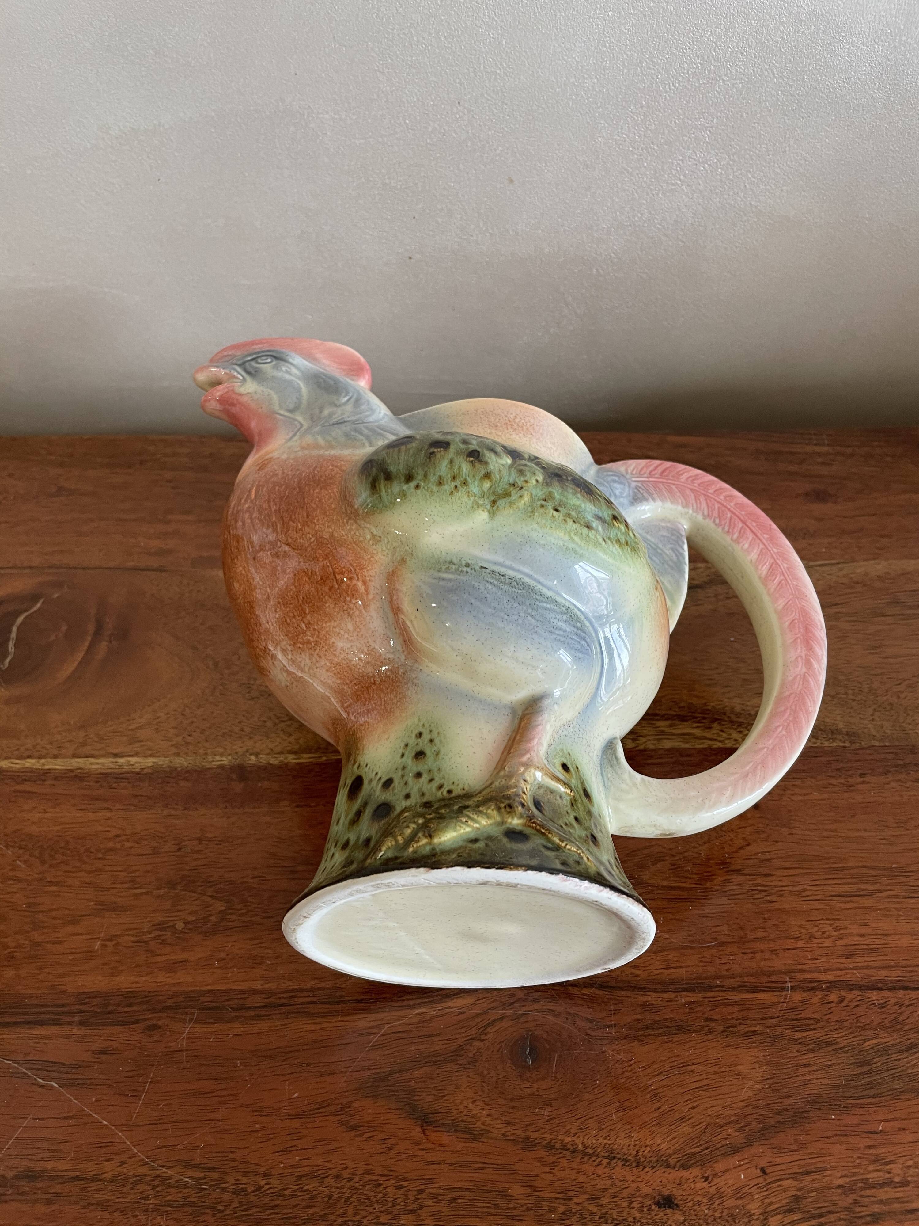 Pichet coq en céramique belle couleur