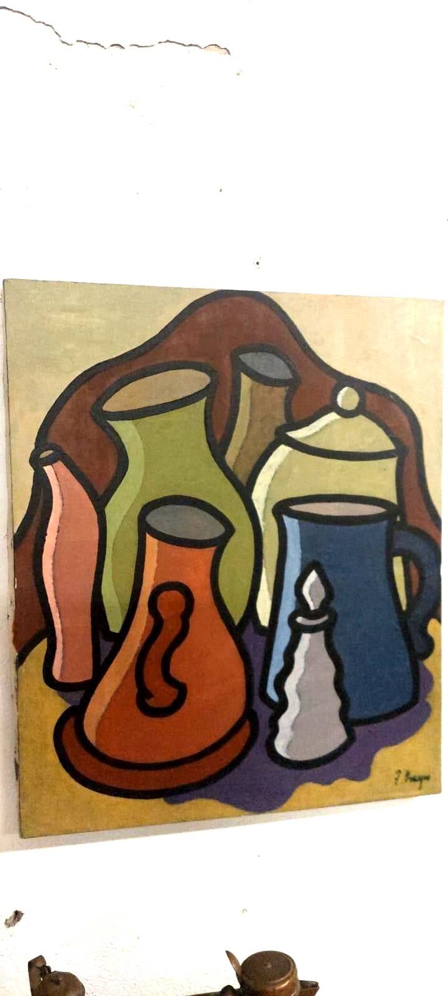 Oil painting still life Franco Prayer (1924) 60x50 cm