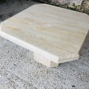 Table basse en travertin octogonale, vintage circa 70/80